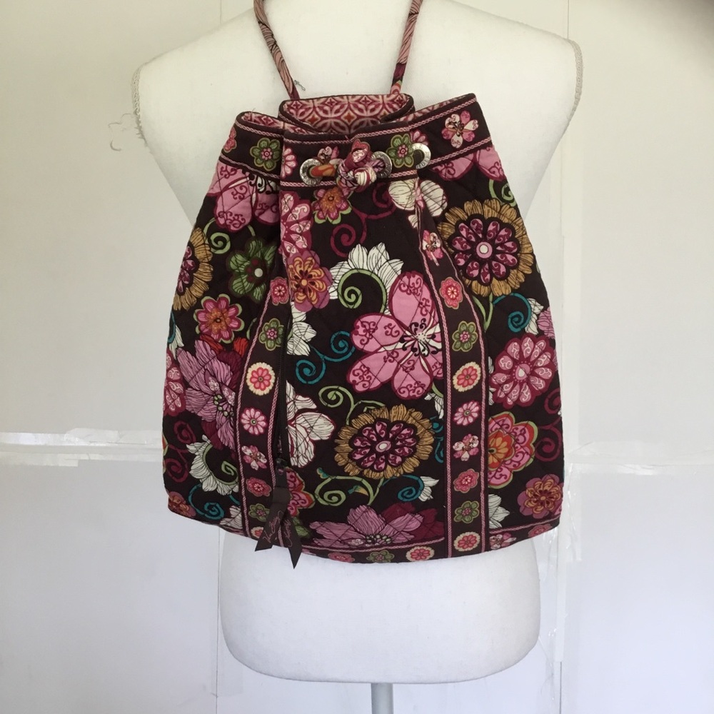 ~VERA BRADLEY MOD FLORAL DRAWSTRING BAG